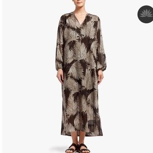James Perse PALM PRINT MAXI SHIRT DRESS size 1